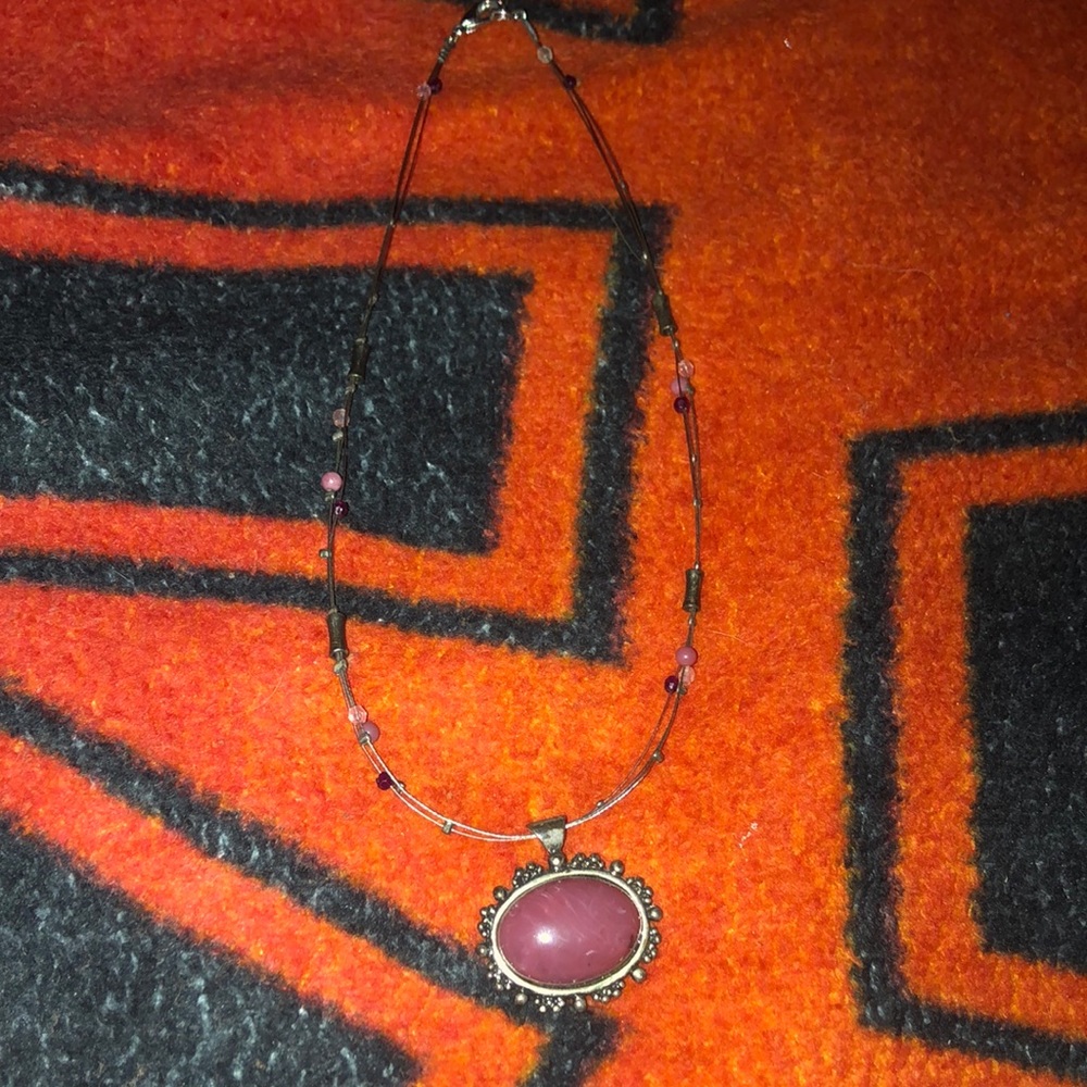 Vintage pink pendant necklace